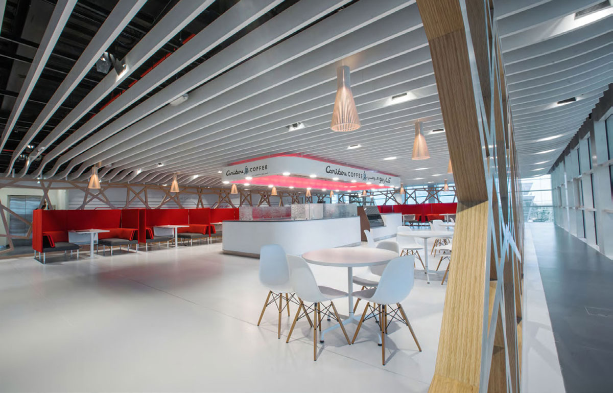 Employee cafeteria interior design at Toyota UAE office