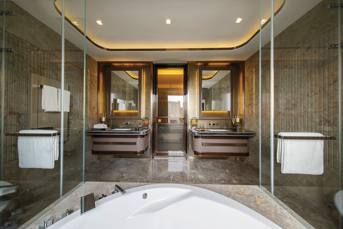Marble bathroom interior design for Shanghai residence