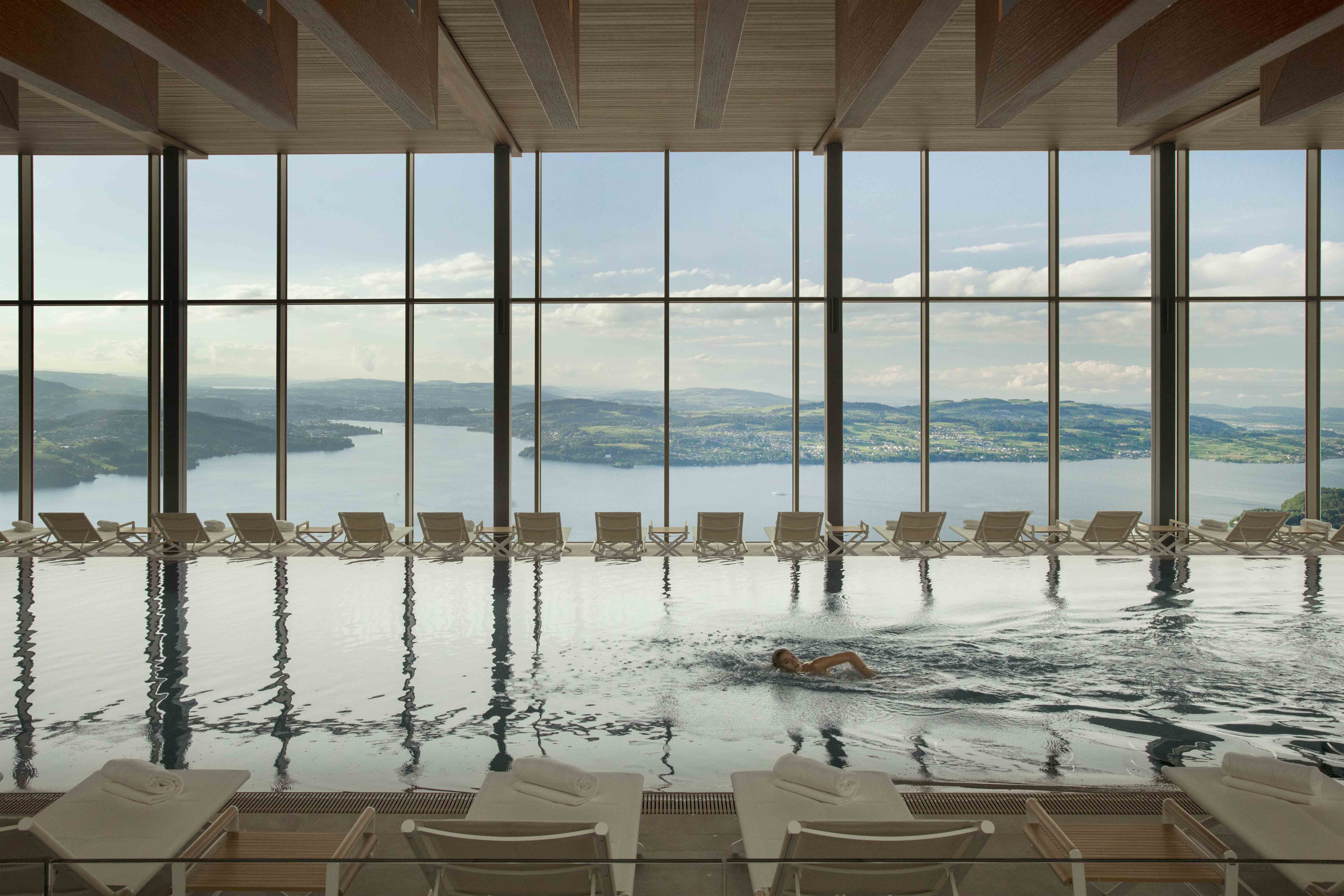 Interior design of Burgenstock luxury resort 
