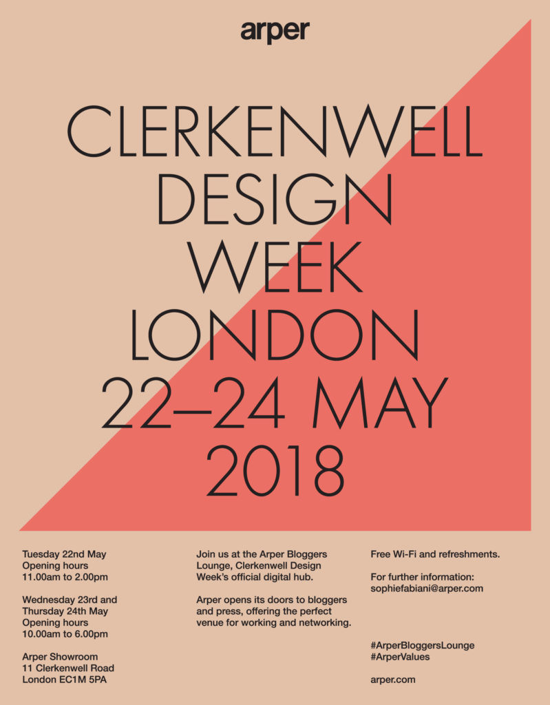 Arper Clerkenwell Design Week Blogger Lounge