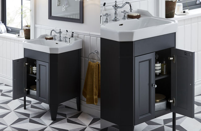 Product update for designers in the interior design industry by Heritage Bathrooms; Caversham Vanity with Granley Basin