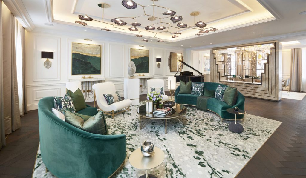 Fenton Whelan Eaton Place featuring Nulty Bespoke lighting project images for SBID interior design blog, Project of the Week