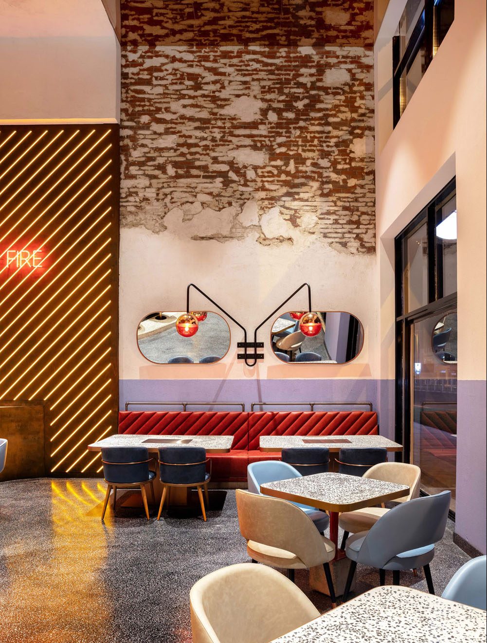 4Space, AtmosFire restaurant design project images for SBID interior design blog, Project of the Week