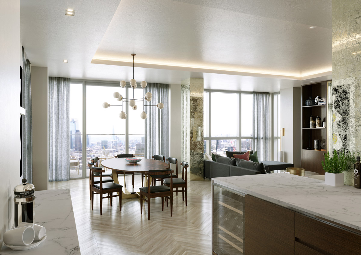residential CGI, Cool, Art Deco Inspired Penthouse for East London Tech City
