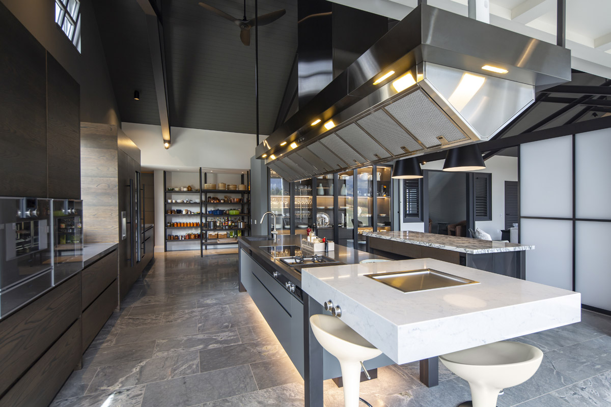 Contemporary Kitchen Design with Commercial Modernity and Oriental Influence