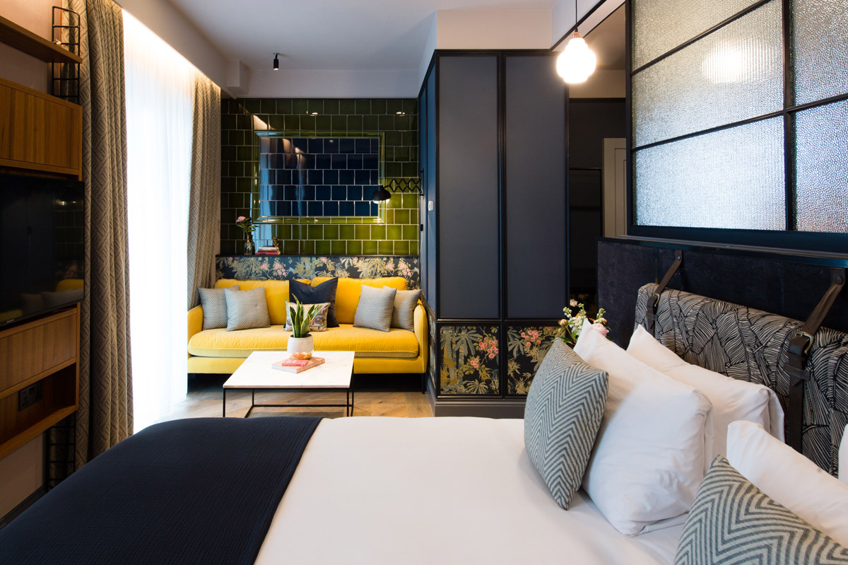 Interior design by Dexter Moren for Clayton Hotel bedroom