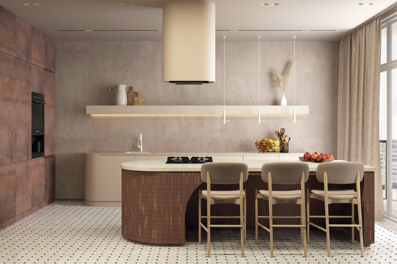 Interior design student CGI visuals of kitchen interior for SBID student competition, Get me 2 the Top