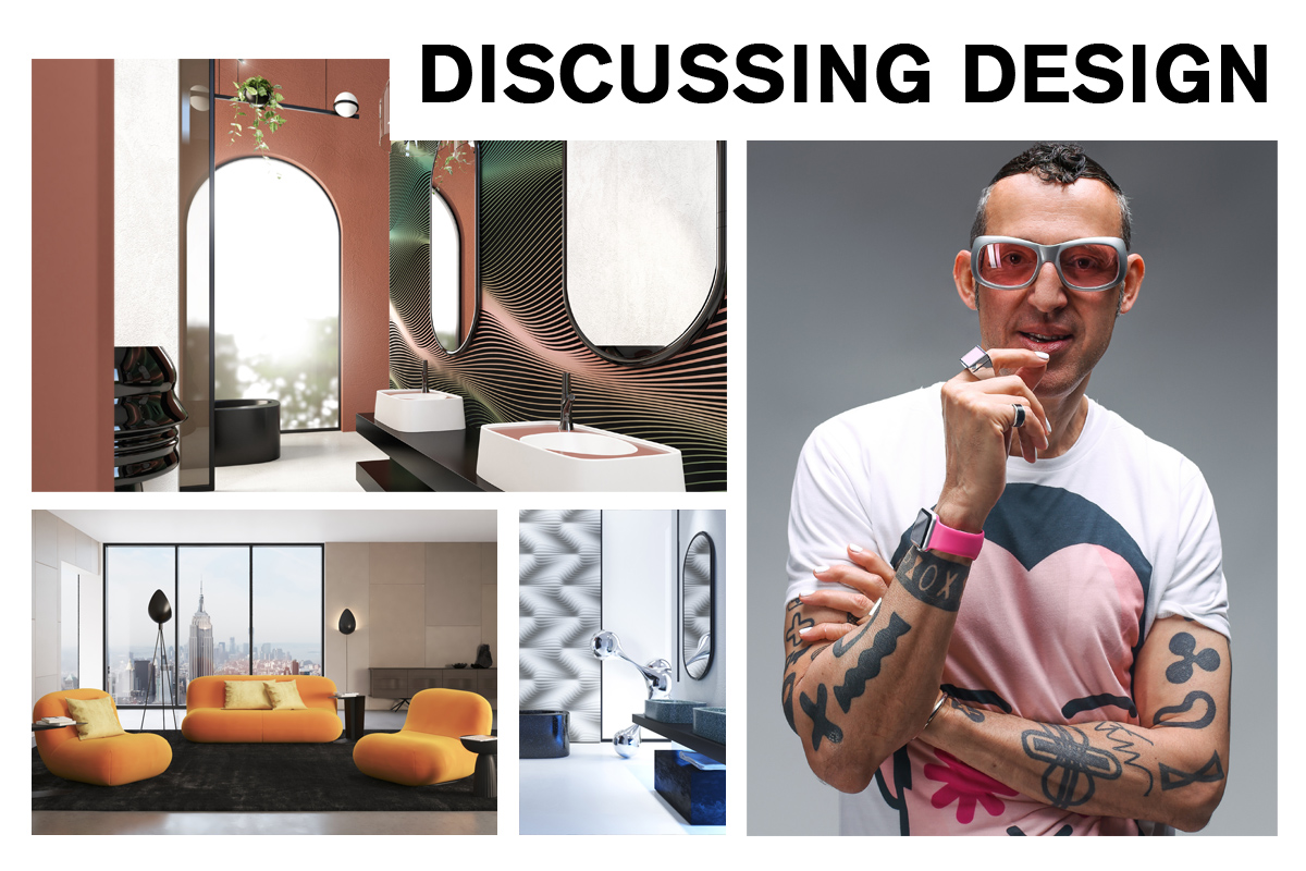 Discussing Design with product designer, Karim Rashid