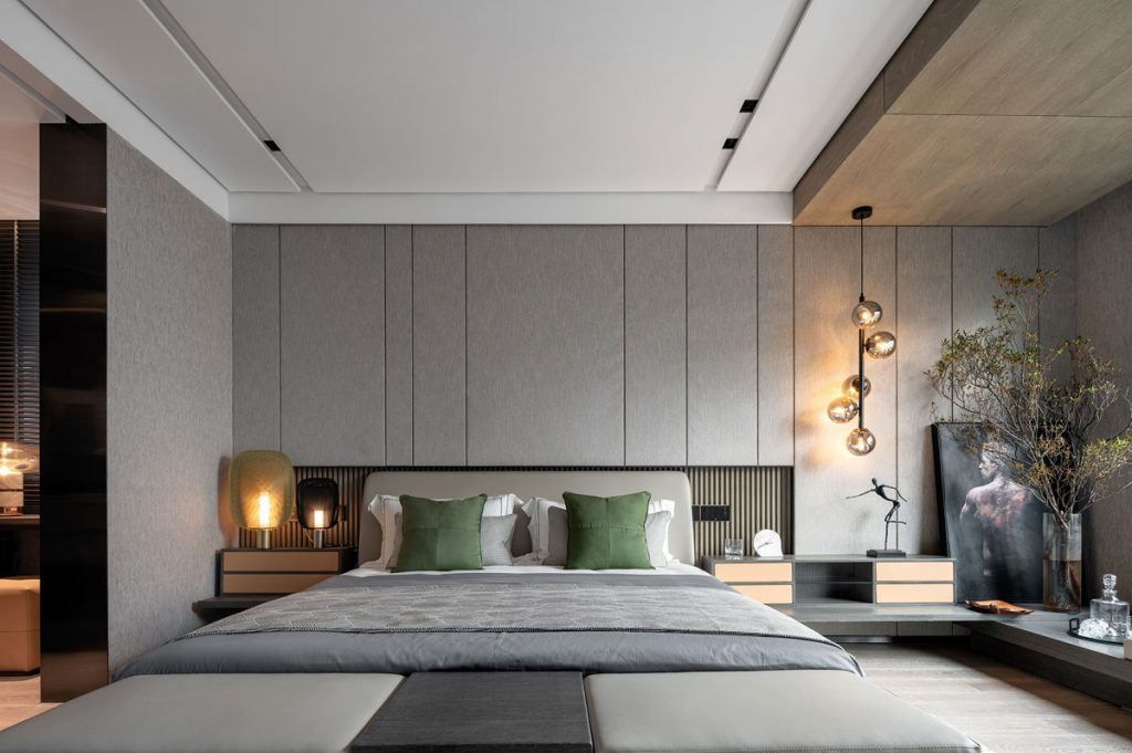 Contemporary bedroom interior styling for residential apartment