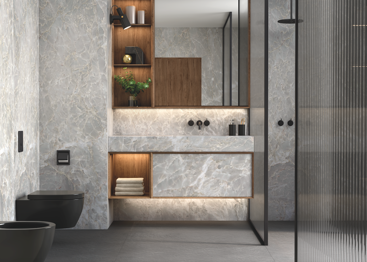 Minimalist bathrooms, plain and bare - Cosentino