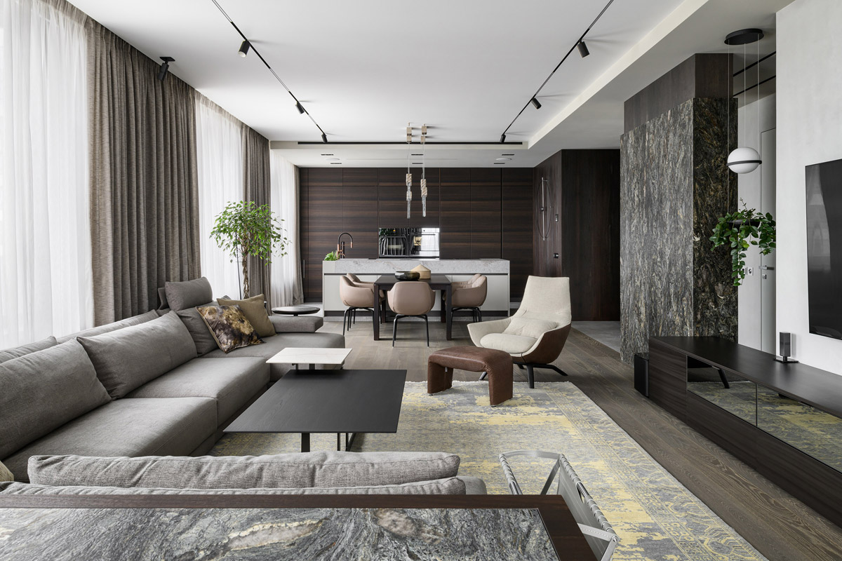 A Modern Family Apartment Design Unites Comfort, Luxury and Simplicity