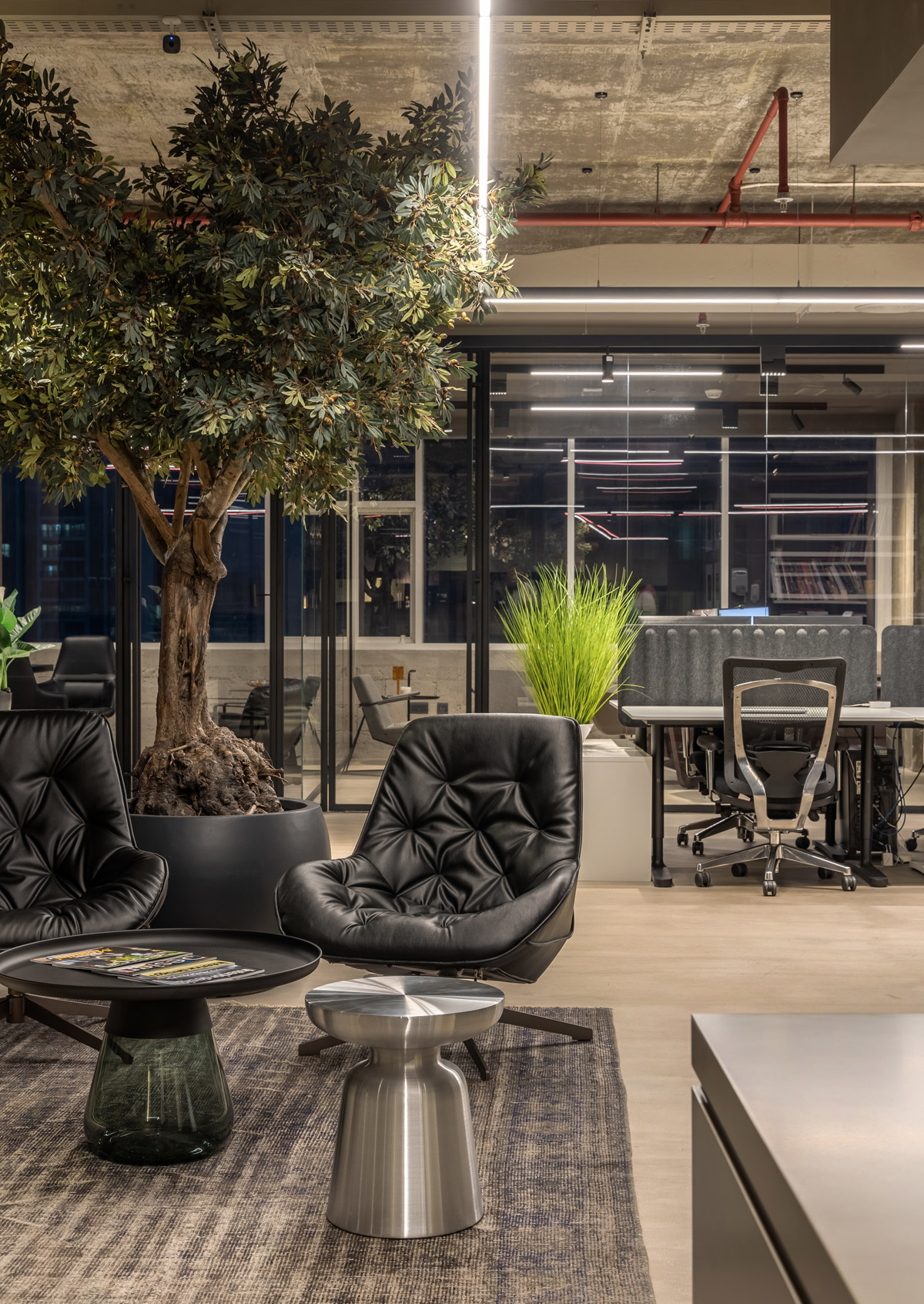 office design wellbeing, Brutalist and Biophilic Office Design Invokes a Sense of Belonging