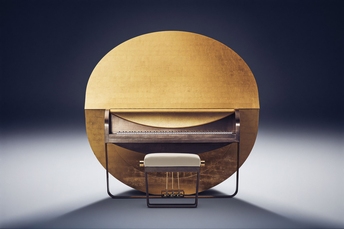 luxurious piano design, A Luxurious Self-Play Piano Brings a Sunset into the Residence