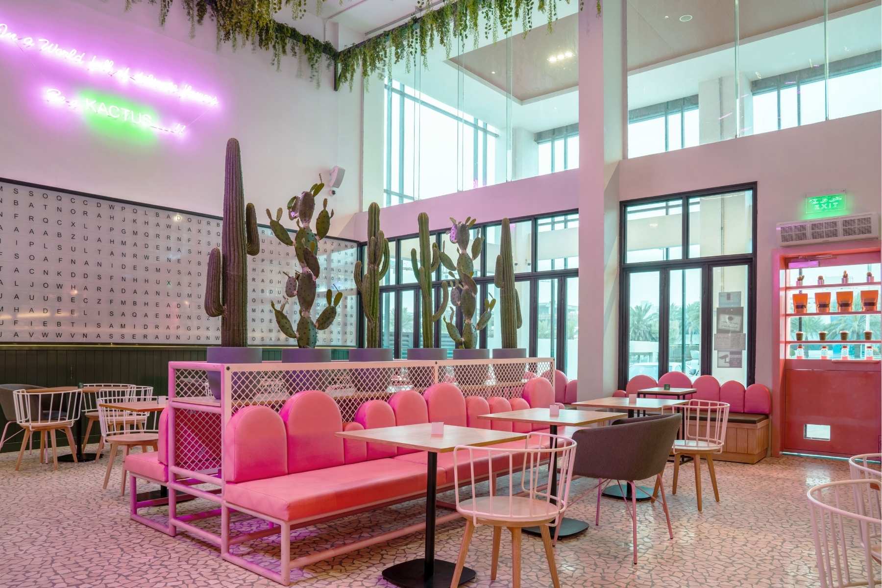 hotel interiors carpets, Café Design Combines a Variety of Styles for a Bright and Fun Look