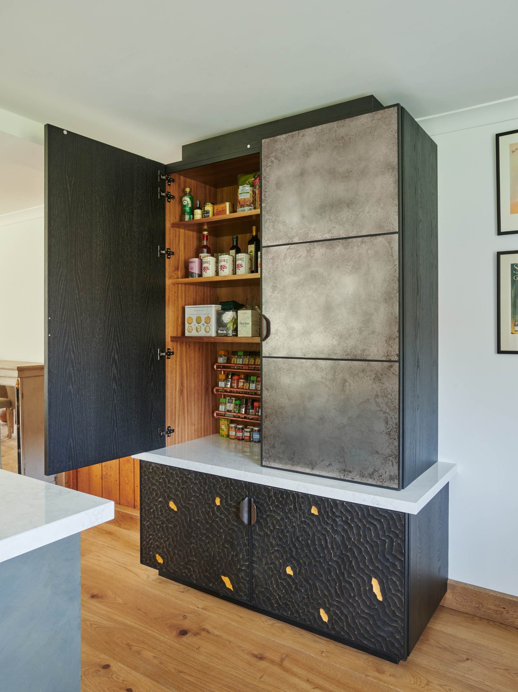 eclectic kitchen, A Dated Room Redesigned Into a Sociable Space for Serious Cooking