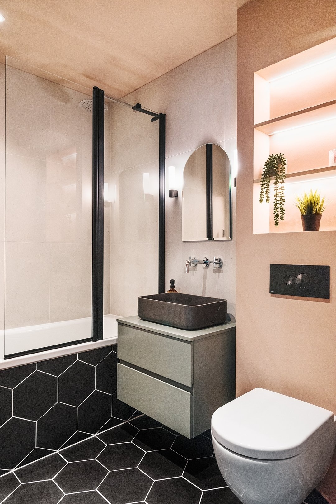 apartment refurbishment, Bathroom Refurbishment Introduces Bold Colours into the Design