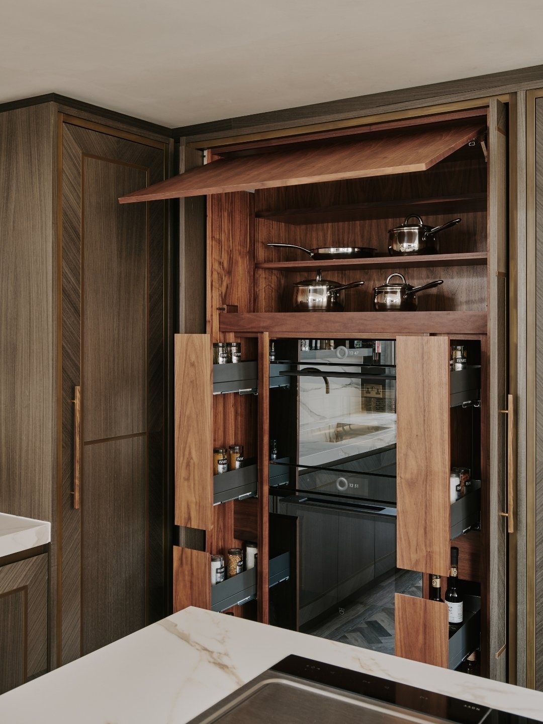 smart storage solutions, First Look at the Marquetry Collection, the Striking New Kitchen by Ledbury Studio