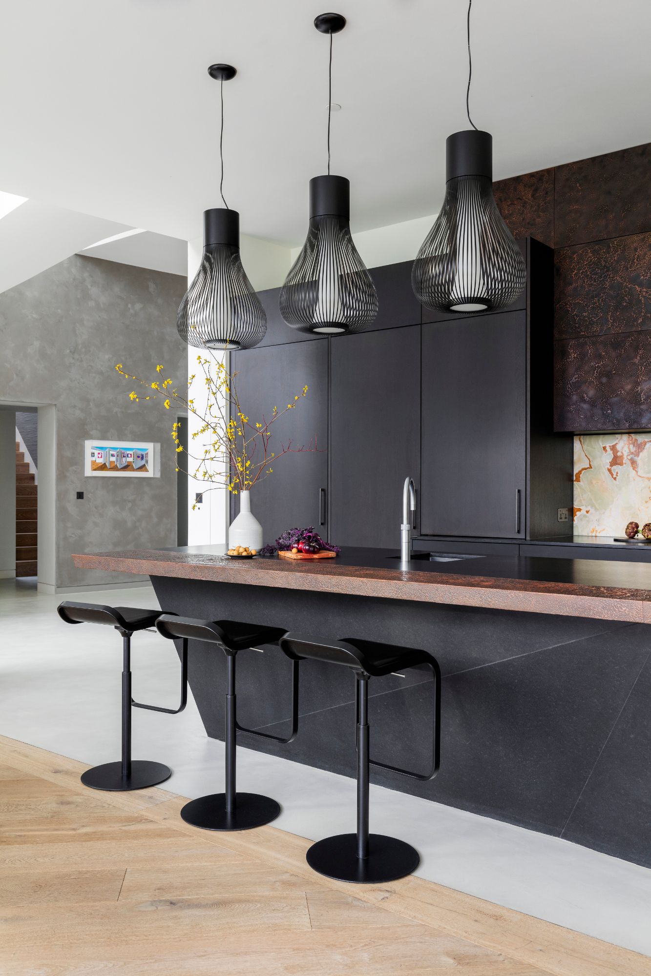 modern kitchen, Modern Kitchen Stands as a Piece of Art in a Private Residence