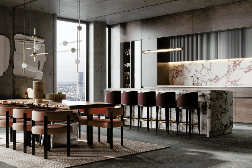 Illustration of Off-Grid Penthouse Suites With Organic Food Delivery