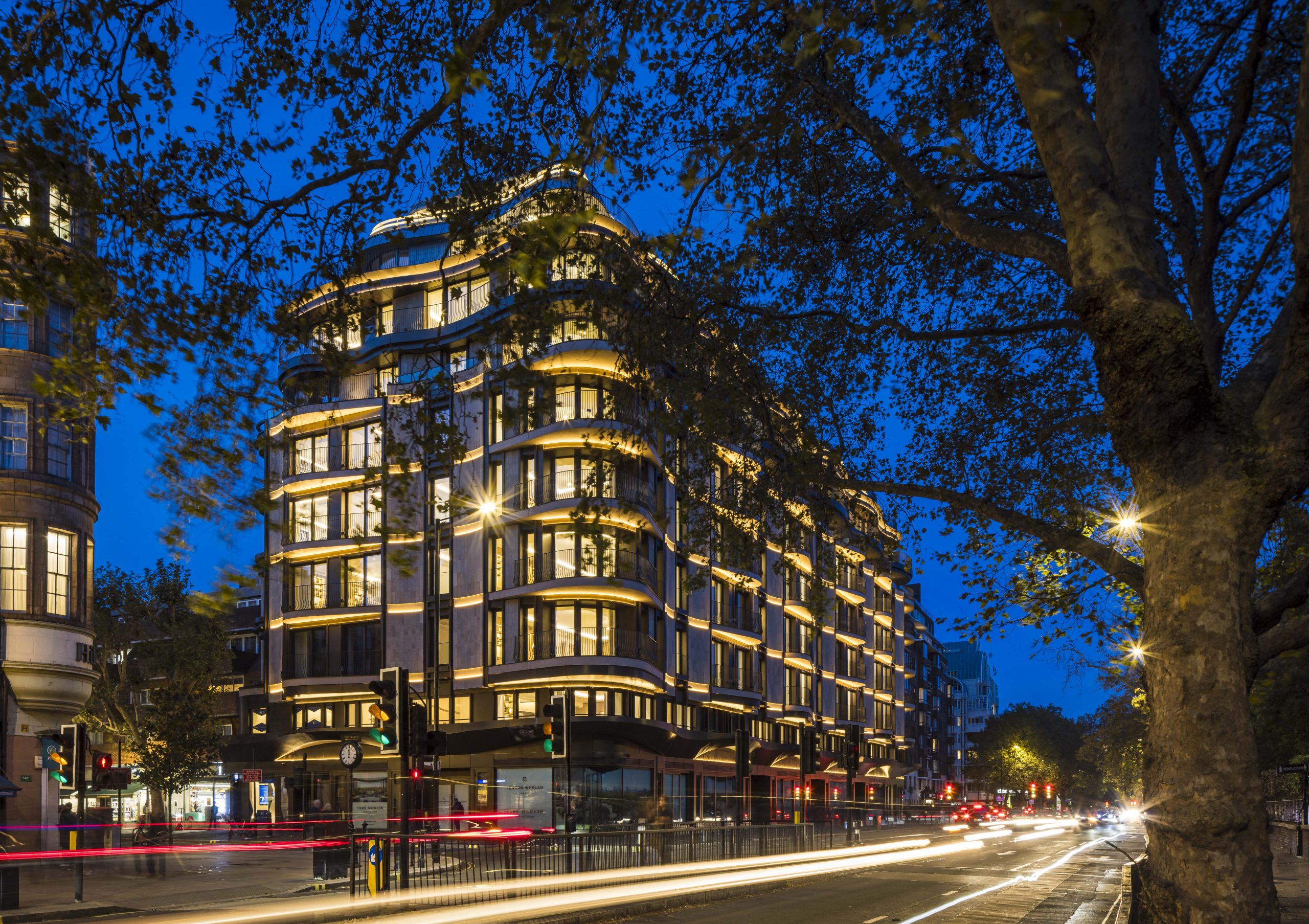 ParkModern,facadeatnight1,FentonWhelan