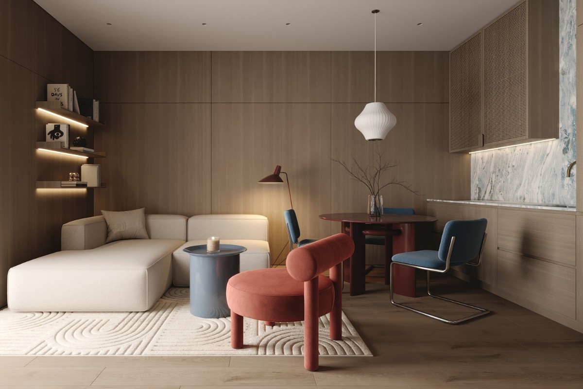 Victoria Moshchynska Transforms This Compact Apartment Into a Visually Expansive Space