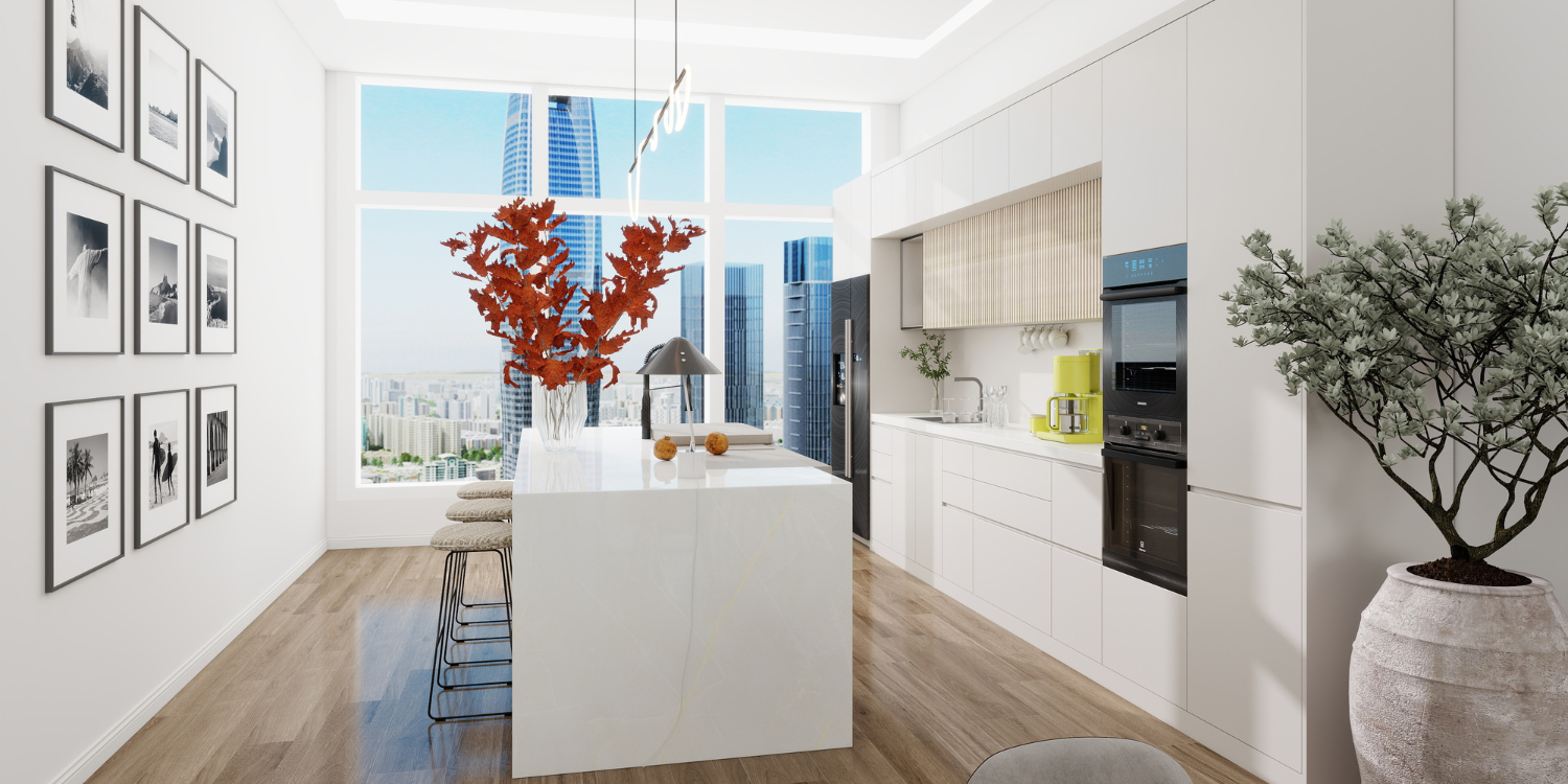 Living Room Modern Elegance in White Light